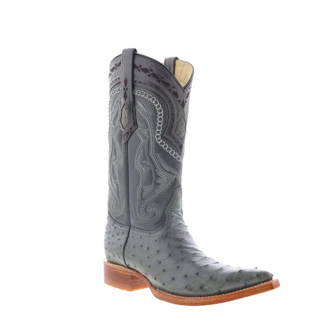 Los Altos Ostrich Boots XXX-Toe 950309 Mens Gray Wide Cowboy Western Boots