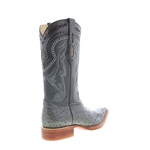 Los Altos Ostrich Boots XXX-Toe 950309 Mens Gray Wide Cowboy Western Boots