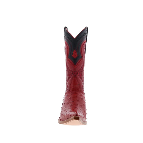 Los Altos Ostrich Boots XXX-Toe Mens Red Wide Cowboy Western Boots