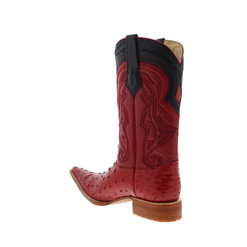 Los Altos Ostrich Boots XXX-Toe Mens Red Wide Cowboy Western Boots