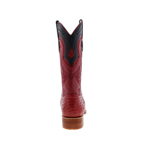 Los Altos Ostrich Boots XXX-Toe Mens Red Wide Cowboy Western Boots