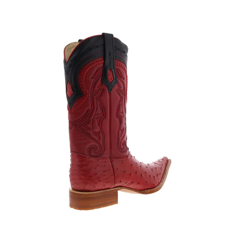 Los Altos Ostrich Boots XXX-Toe Mens Red Wide Cowboy Western Boots