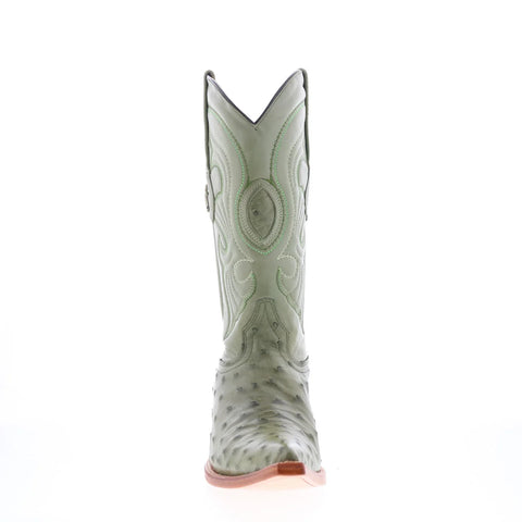 Los Altos Ostrich Boots XXX-Toe Mens Green Wide Cowboy Western Boots