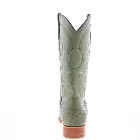 Los Altos Ostrich Boots XXX-Toe Mens Green Wide Cowboy Western Boots