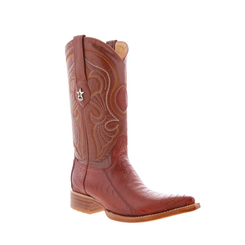 Los Altos Ostrich Leg Boots XXX-Toe Mens Brown Wide Cowboy Western Boots