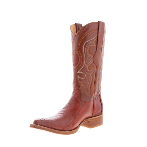 Los Altos Ostrich Leg Boots XXX-Toe Mens Brown Wide Cowboy Western Boots