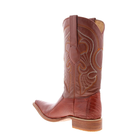 Los Altos Ostrich Leg Boots XXX-Toe Mens Brown Wide Cowboy Western Boots