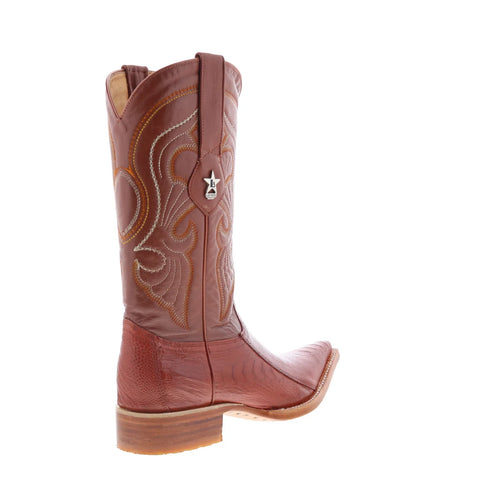 Los Altos Ostrich Leg Boots XXX-Toe Mens Brown Wide Cowboy Western Boots