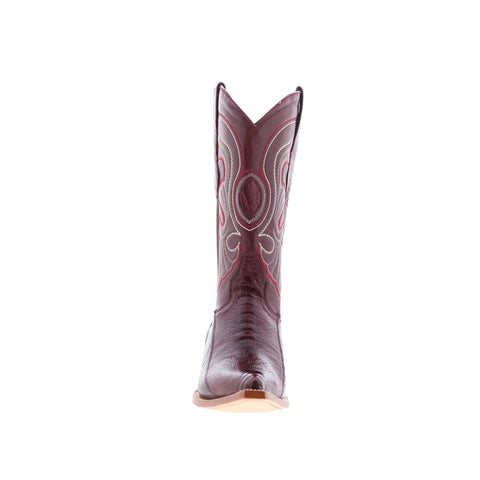 Los Altos Ostrich Leg Boots XXX-Toe Mens Burgundy Wide Cowboy Western Boots
