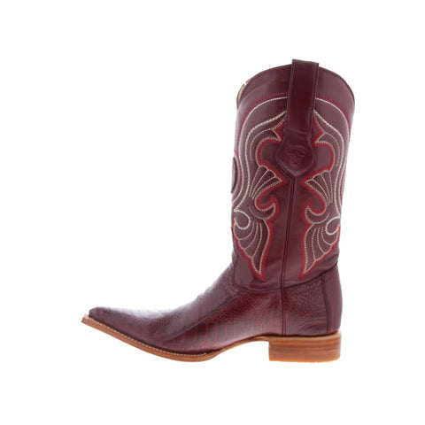 Los Altos Ostrich Leg Boots XXX-Toe Mens Burgundy Wide Cowboy Western Boots