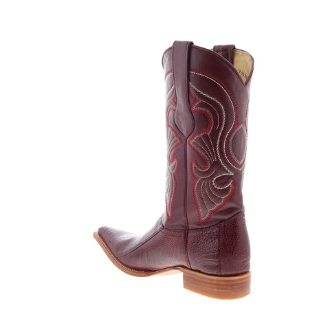 Los Altos Ostrich Leg Boots XXX-Toe Mens Burgundy Wide Cowboy Western Boots