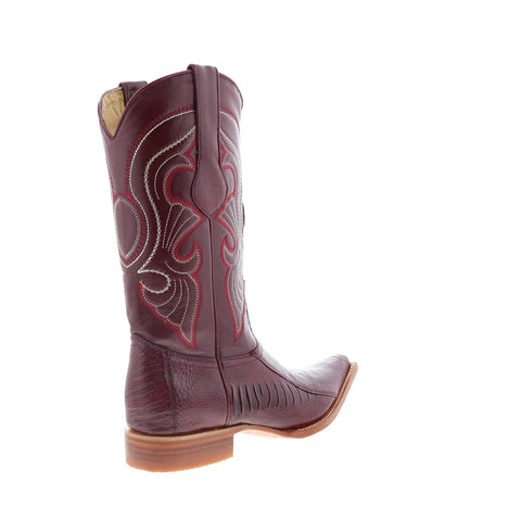Los Altos Ostrich Leg Boots XXX-Toe Mens Burgundy Wide Cowboy Western Boots