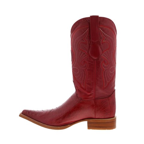 Los Altos Ostrich Leg Boots XXX-Toe Mens Red Wide Cowboy Western Boots