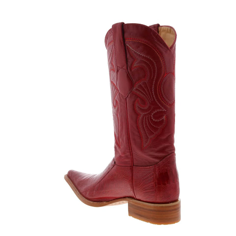 Los Altos Ostrich Leg Boots XXX-Toe Mens Red Wide Cowboy Western Boots