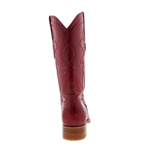 Los Altos Ostrich Leg Boots XXX-Toe Mens Red Wide Cowboy Western Boots
