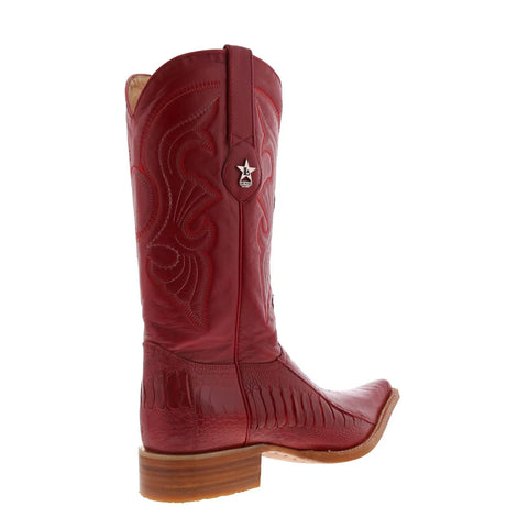 Los Altos Ostrich Leg Boots XXX-Toe Mens Red Wide Cowboy Western Boots