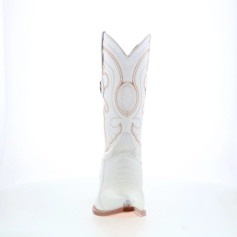 Los Altos Ostrich Leg Boots XXX-Toe Mens White Wide Cowboy Western Boots