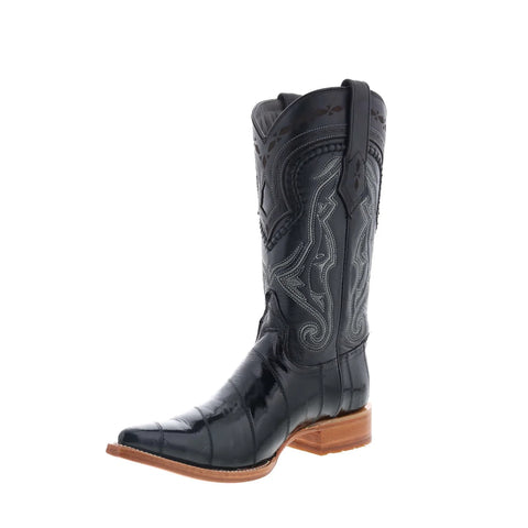Los Altos EEL Boots XXX-Toe 950805 Mens Black Wide Cowboy Western Boots
