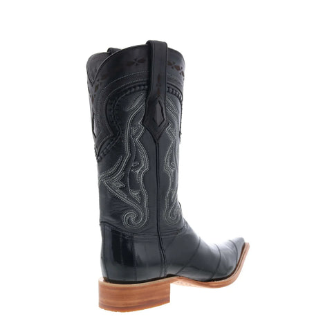 Los Altos EEL Boots XXX-Toe 950805 Mens Black Wide Cowboy Western Boots