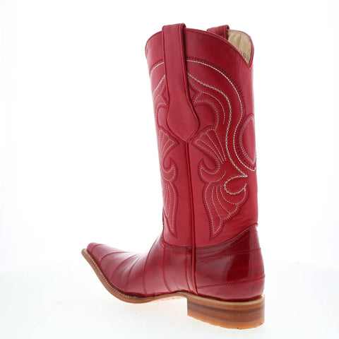 Los Altos EEL Boots XXX-Toe 950812 Mens Red Wide Cowboy Western Boots