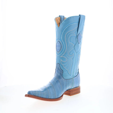 Los Altos EEL Boots XXX-Toe 950819 Mens Blue Wide Cowboy Western Boots