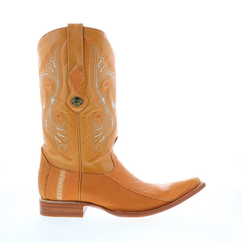 Los Altos 3X Toe Stingray Rowstone Mens Brown Wide Cowboy Western Boots
