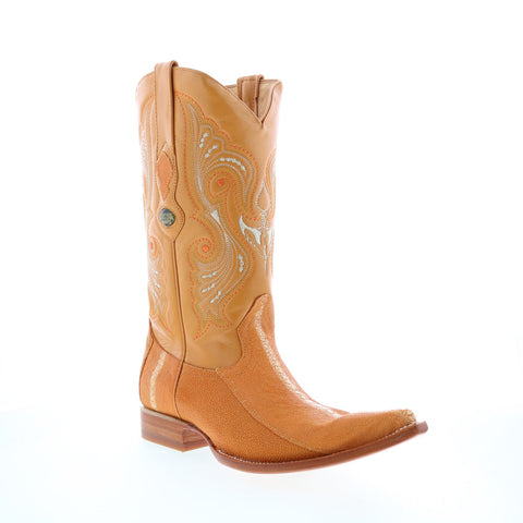 Los Altos 3X Toe Stingray Rowstone Mens Brown Wide Cowboy Western Boots