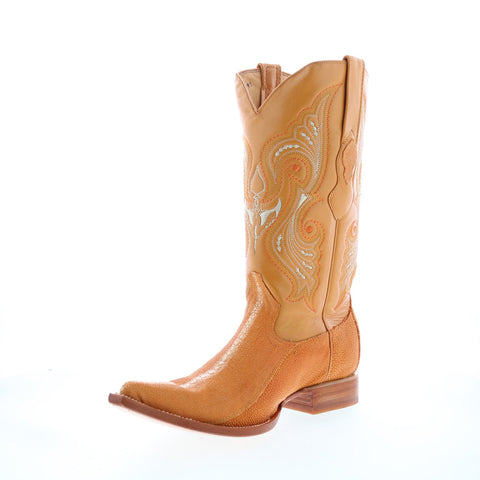 Los Altos 3X Toe Stingray Rowstone Mens Brown Wide Cowboy Western Boots