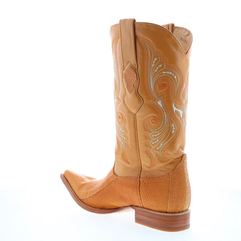 Los Altos 3X Toe Stingray Rowstone Mens Brown Wide Cowboy Western Boots