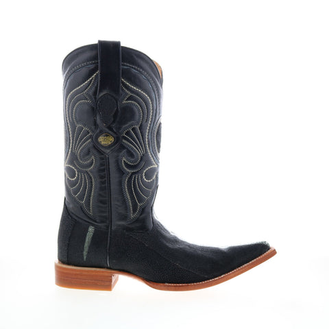 Los Altos 3X Toe Stingray Rowstone Mens Black Wide Cowboy Western Boots