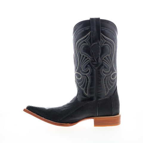 Los Altos 3X Toe Stingray Rowstone Mens Black Wide Cowboy Western Boots