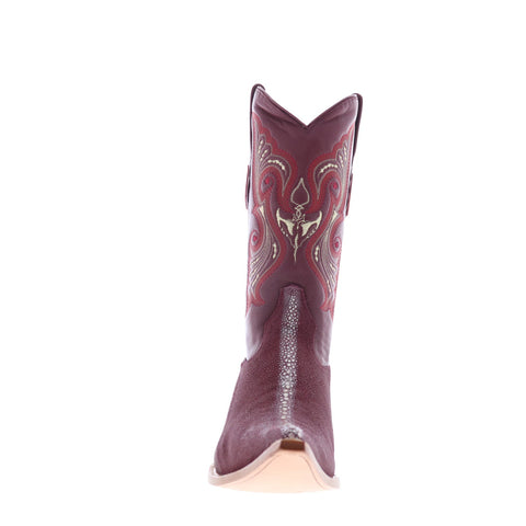 Los Altos 3X Toe Stingray Rowstone Mens Burgundy Wide Cowboy Western Boots