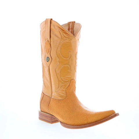 Los Altos Stingray Stone Boots XXX-Toe Mens Brown Wide Cowboy Western Boots