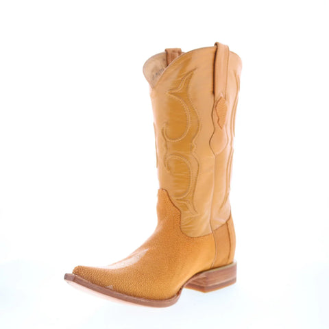 Los Altos Stingray Stone Boots XXX-Toe Mens Brown Wide Cowboy Western Boots