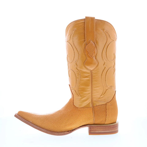 Los Altos Stingray Stone Boots XXX-Toe Mens Brown Wide Cowboy Western Boots