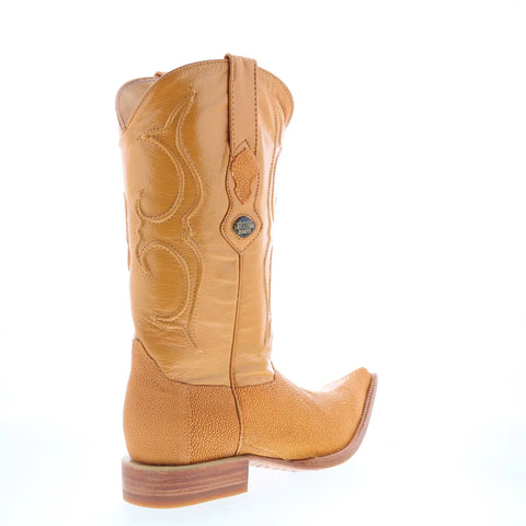 Los Altos Stingray Stone Boots XXX-Toe Mens Brown Wide Cowboy Western Boots