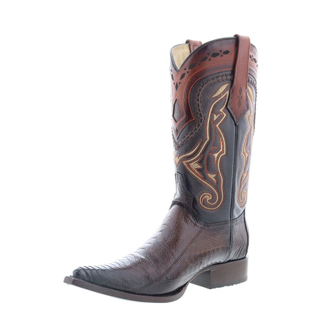 Los Altos 3X Toe Ostrich 9530316 Mens Brown Wide Cowboy Western Boots