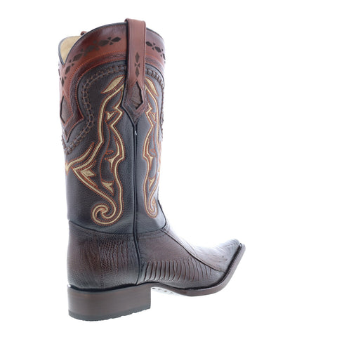 Los Altos 3X Toe Ostrich 9530316 Mens Brown Wide Cowboy Western Boots