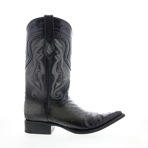 Los Altos 3X Toe Ostrich 9530338 Mens Gray Wide Leather Cowboy Western Boots