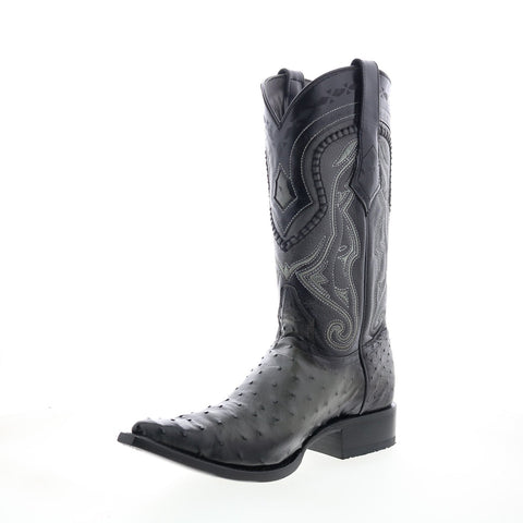 Los Altos 3X Toe Ostrich 9530338 Mens Gray Wide Leather Cowboy Western Boots