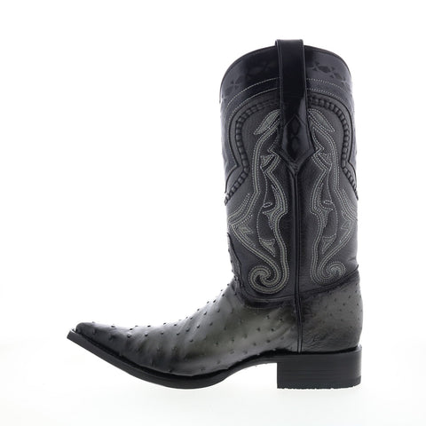 Los Altos 3X Toe Ostrich 9530338 Mens Gray Wide Leather Cowboy Western Boots