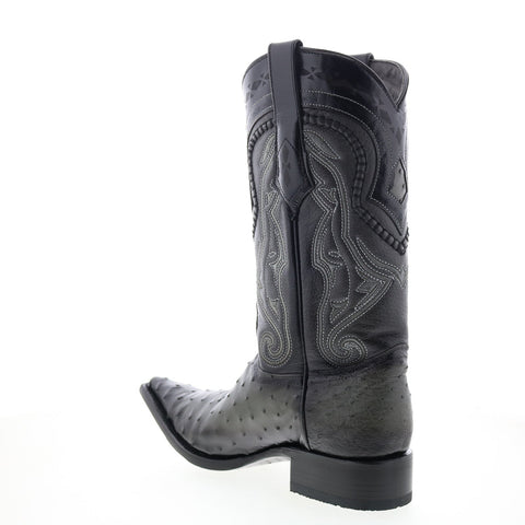 Los Altos 3X Toe Ostrich 9530338 Mens Gray Wide Leather Cowboy Western Boots
