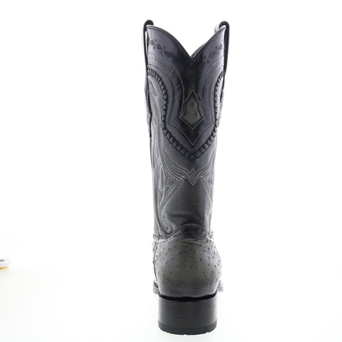 Los Altos 3X Toe Ostrich 9530338 Mens Gray Wide Leather Cowboy Western Boots