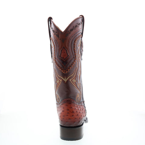 Los Altos 3X Toe Ostrich 9530357 Mens Brown Wide Cowboy Western Boots