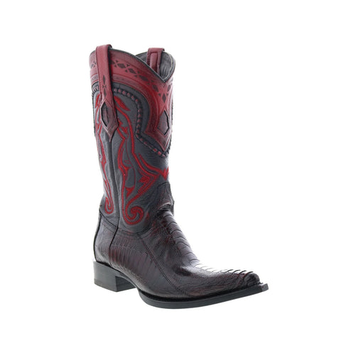Los Altos 3X Toe Ostrich Leg 9530518 Mens Burgundy Wide Cowboy Western Boots