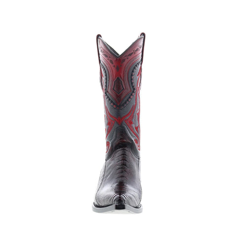 Los Altos 3X Toe Ostrich Leg 9530518 Mens Burgundy Wide Cowboy Western Boots