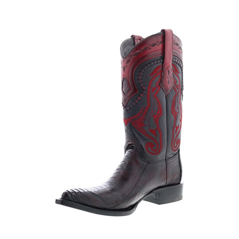 Los Altos 3X Toe Ostrich Leg 9530518 Mens Burgundy Wide Cowboy Western Boots