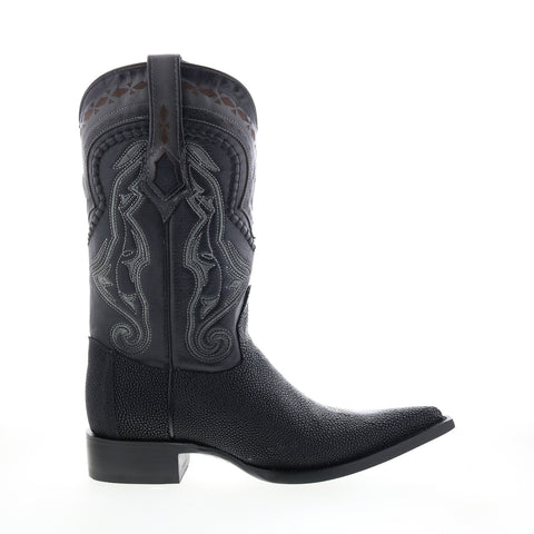 Los Altos 3X Toe Stingray Single Stone Mens Black Wide Cowboy Western Boots