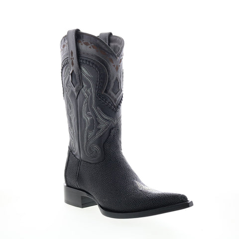 Los Altos 3X Toe Stingray Single Stone Mens Black Wide Cowboy Western Boots