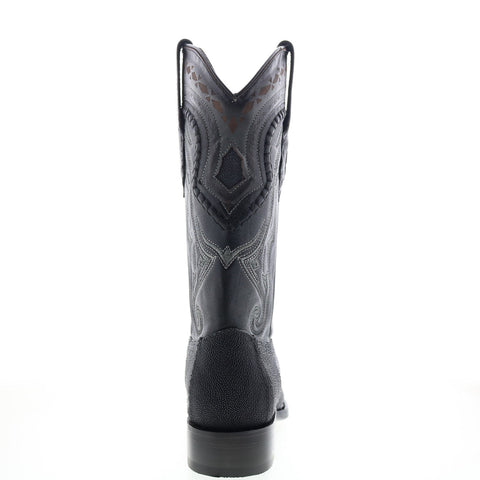 Los Altos 3X Toe Stingray Single Stone Mens Black Wide Cowboy Western Boots